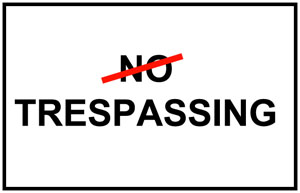 No trespassing sign