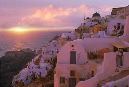 Sunset in Oia, Santorini